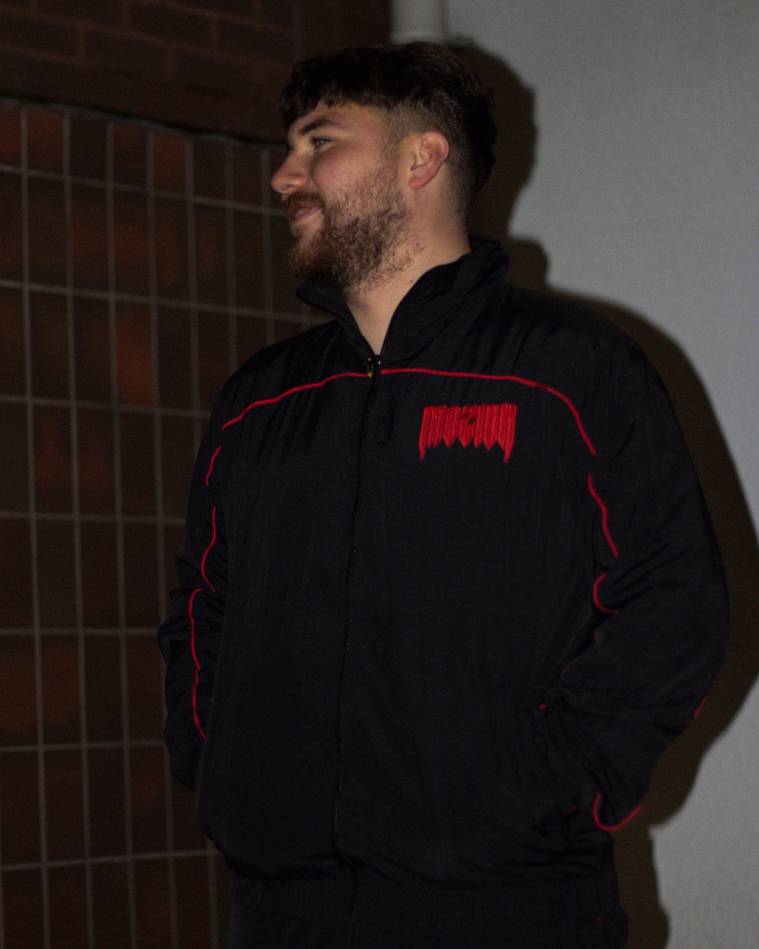 Shell Suit - Black & Red