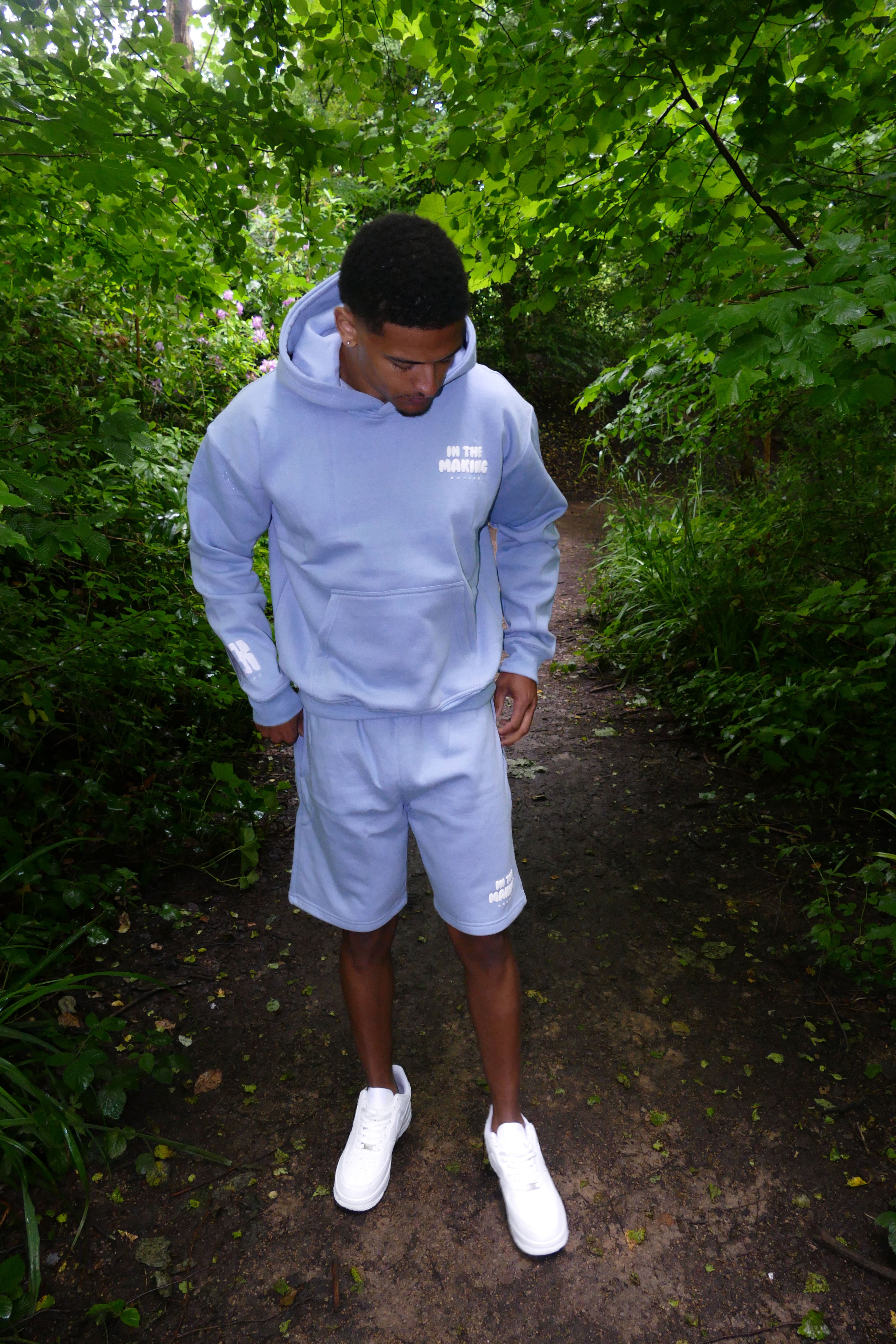 Bubble Hoodie & Short Set - Blue