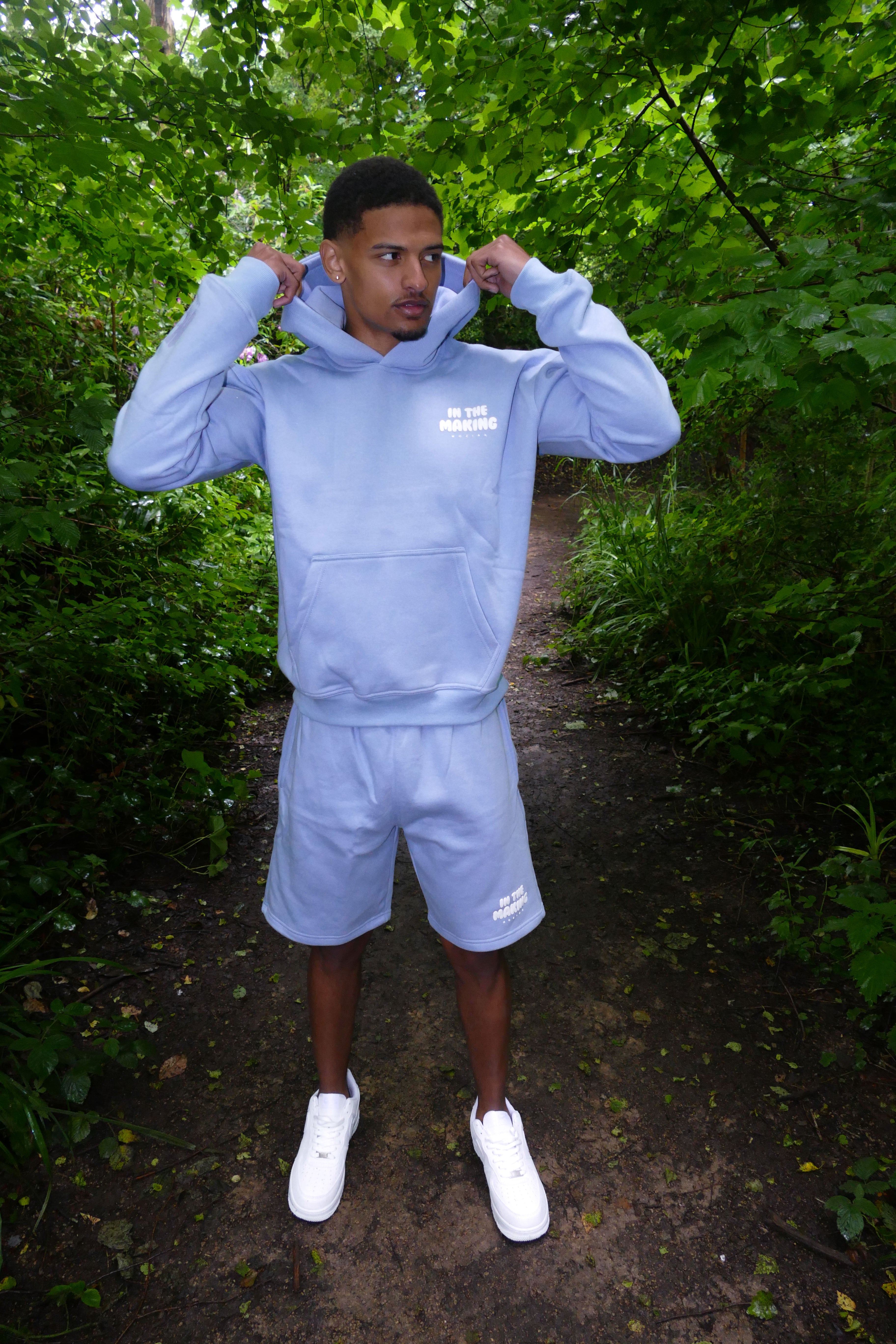 Bubble Hoodie & Short Set - Blue