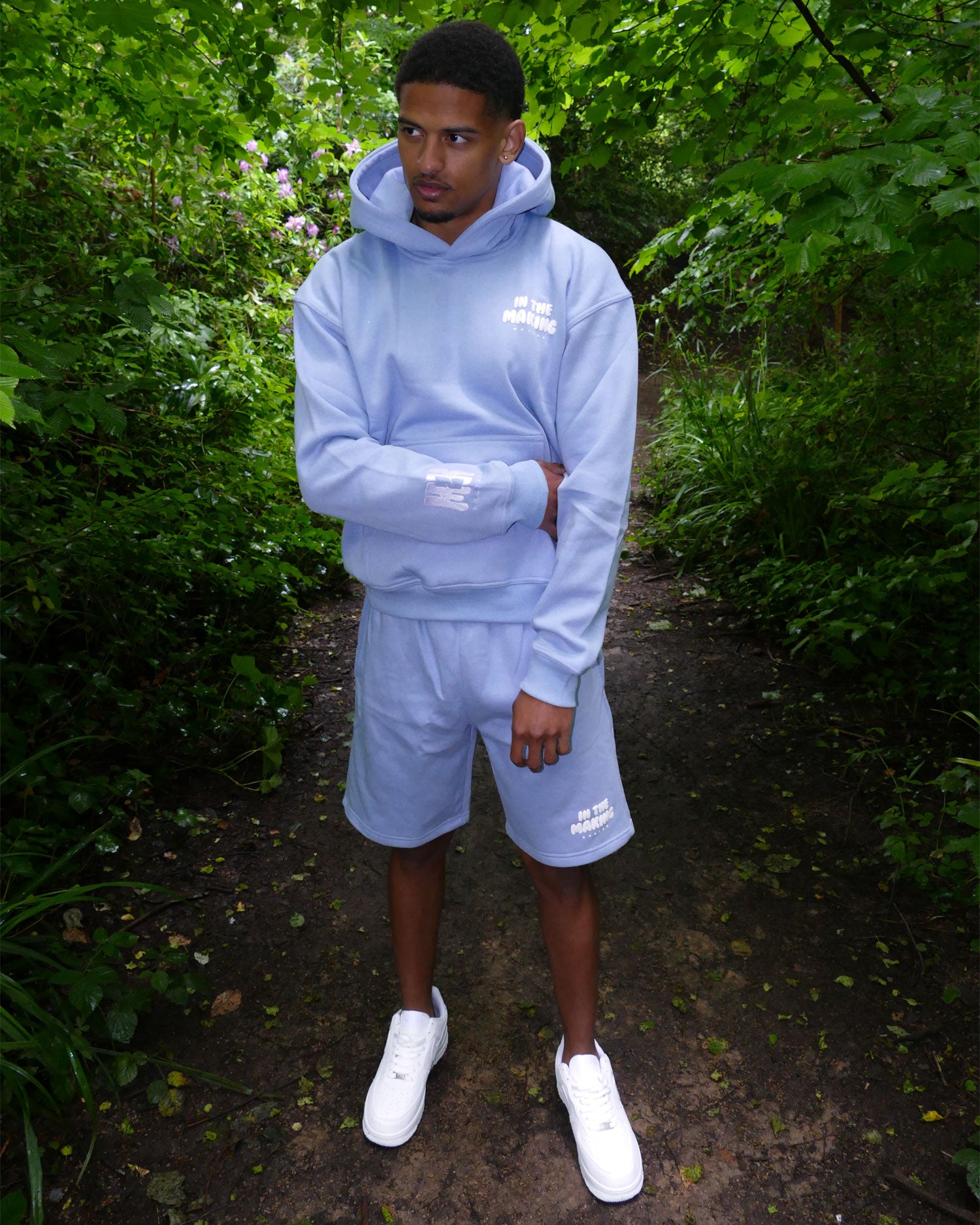 Bubble Hoodie & Short Set - Blue